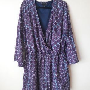 Lane Bryant print romper with side pockets